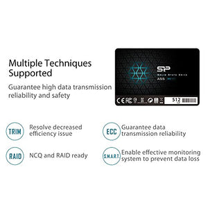 Silicon Power SSD 512GB 3D NAND A55 SLC Cache Performance Boost 2.5 Pollici...