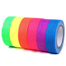 Carica l&#39;immagine nel visualizzatore di Gallery, Nastro in tessuto Gaffer fluorescente, Konesky 6pcs nastro fluorescente... - Ilgrandebazar