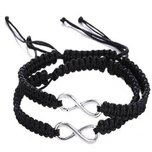 Carica l'immagine nel visualizzatore di Gallery, Shlonger, bracciali unisex intrecciati con simbolo dell’infinito, Black - Ilgrandebazar
