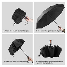 Carica l'immagine nel visualizzatore di Gallery, ECHOICE Ombrello Portatile Automatico Antivento, Pieghevole Nero