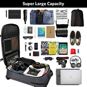 Inateck Zaino Viaggio 40L Uomo e Donna 17 pollici/40 L, Grigio scuro