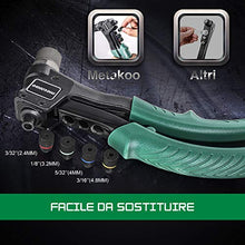 Carica l&#39;immagine nel visualizzatore di Gallery, Rivettatrice, METAKOO Pistola per Rivetti con 40 Rivetti, Testine MHR01H