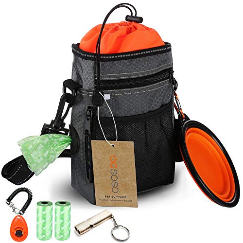 OCSOSO Dog Training Pouch bag borsa a tracolla riflettente fischietto...