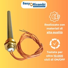 Carica l&#39;immagine nel visualizzatore di Gallery, Easyricambi - Candeletta Accensione Stufa Pellet 280W, Diametro 9,9mm e Lunghezza 140mm (150mm Totali) Filettatura 3/8&quot; Gas, Resistenza per Riscaldamento Rapido, Ricambio per Modelli Adler, Piazzetta