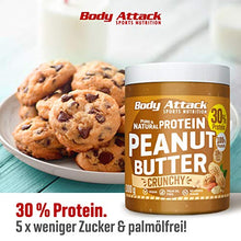 Carica l'immagine nel visualizzatore di Gallery, Body Attack Peanut Butter Natural 30% Protein Sugar &amp; Fat Free Crunchy 1 kg