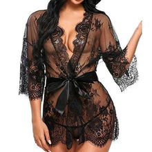 Carica l'immagine nel visualizzatore di Gallery, UMIPUBO Sleepwear Donne Sexy Lingerie Lace Mesh Babydoll Camicia da L, Nero - Ilgrandebazar