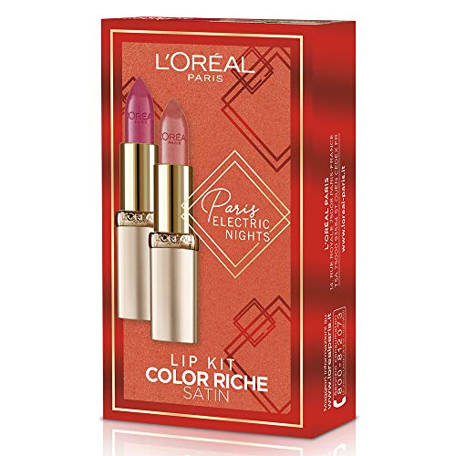 L'Oréal Paris Makeup Cofanetto Idea Regalo Donna, 2 Rossetti Satinati Color... - Ilgrandebazar