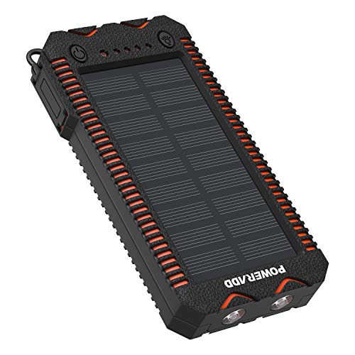 Workingda Power Bank Solare 12000mAh – Ricarica Con Pannello Solare E Dinamo A Mano, 2 Porte USB E Torcia LED Per Emergenze