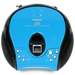 Lenco SCD-24 Stereo Boombox, Radio FM, CD-Player, Blu/Nero