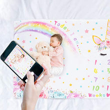 Carica l&#39;immagine nel visualizzatore di Gallery, WERNNSAI Unicorno Bambino Coperta Milestone - 150 x 100 cm A