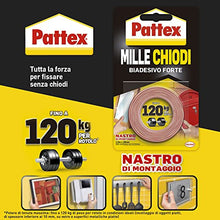 Carica l'immagine nel visualizzatore di Gallery, Pattex Millechiodi Tape, nastro biadesivo extra forte per applicazioni permanenti, nastro adesivo di montaggio per interni ed esterni, 19 mm x 1,5 m