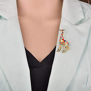 AILUOR Giraffe Spilla, Smalto Spilla s Animale Sveglio Multicolore - Ilgrandebazar