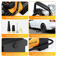 Carica l&#39;immagine nel visualizzatore di Gallery, AstroAI Luftkompressor Reifenfüller Tragbare Luftpumpe für Auto 12V DC Digitale Kompressor 150PSI mit LED-Notlicht für Autos, LKWs, Motorräder usw. Geschenke für Männer