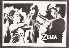 Carica l&#39;immagine nel visualizzatore di Gallery, Poster Zelda E Link Handmade Graffiti Street Art - Artwork