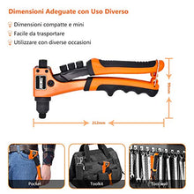 Carica l&#39;immagine nel visualizzatore di Gallery, Rivettatrice Manuale, JUEMEL Pistola per Rivetti con 4 Teste... - Ilgrandebazar
