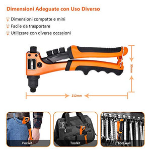 Rivettatrice Manuale, JUEMEL Pistola per Rivetti con 4 Teste... - Ilgrandebazar