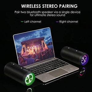 Cassa Bluetooth, COOCHEER Altoparlante Bluetooth Portatili 24W con Luce Nero - Ilgrandebazar