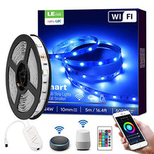 Carica l'immagine nel visualizzatore di Gallery, LE Striscia LED RGB 5M WiFi Intelligente, Striscia di Luci LED 16 Milioni Colori, Controllo da APP e Telecomando, Compatibile con Alexa/Google Home, Smart Strisce LED per TV, Bar, Feste, Casa