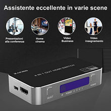 Carica l'immagine nel visualizzatore di Gallery, Zacro Switch HDMI 4k,Splitter 4 in 1 out,Supporta 4K 3D 1080P HD,Per...