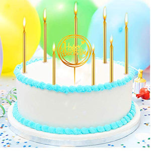 36 Candeline Sottili Per Torta Di Compleanno, 13 Cm, Con 6 Supporti, Multicolore, Per Feste E Decorazioni