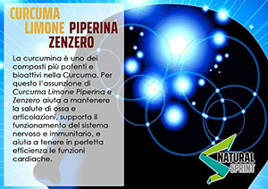 Curcuma e Piperiana Plus zenzero limone vitamina C- 130 cpr-Antiossidante...