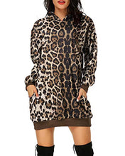 Carica l'immagine nel visualizzatore di Gallery, Auxo Donna Felpa Tunica Abito con Cappuccio Pullover S, 06a-leopardo - Ilgrandebazar