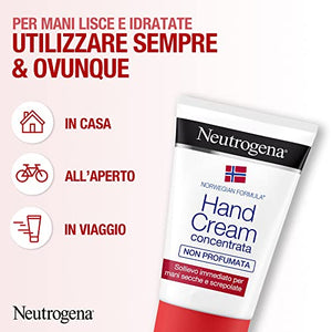 Neutrogena Formula Norvegese, Crema Mani Concentrata con Glicerina, Idrata Mani Secche per 24 Ore, Senza Profumo, 75 ml