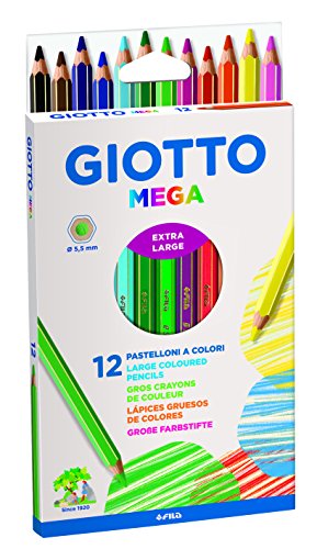 Giotto 225600 - Mega Astuccio 12 Maxi Pastelloni Colorati - Ilgrandebazar
