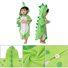 Carica l'immagine nel visualizzatore di Gallery, SYWAN Accappatoio da Spiaggia per Bambini con Cappuccio e Dinosauro in Green