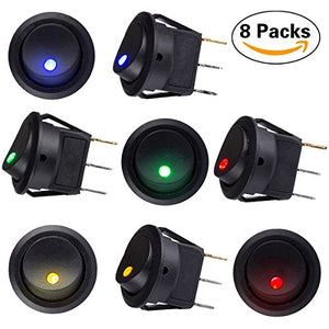 Sunerly, interruttore rotondo on-off illuminato per auto, barca, camion,...