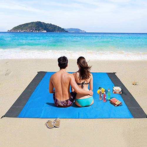 Coperta Da Spiaggia E Picnic Extra Large 210x200 Cm: Impermeabile, Antivento E Portatile - Perfetta Per 4-6 Persone