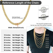 Carica l&#39;immagine nel visualizzatore di Gallery, ChainsPro Collana a maglie cubane, catenina da 5 mm Oro - Ilgrandebazar