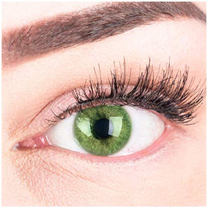 GLAMLENS Lenti a contatto colorate verdi Green - mensili - con porta lenti a...