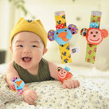 Carica l&#39;immagine nel visualizzatore di Gallery, Twister.CK Baby Rattle, 4 Pz Neonato Sonagli da Polso e Scimmia + Elefante