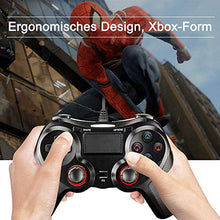 Carica l'immagine nel visualizzatore di Gallery, BuFan PS4 Controller, USB Joystick a Doppia Vibrazione Shock con 1,5 M USB...