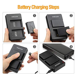ENEGON Doppio Pacco Batteria Fotocamera LP-E17 1040mAh con Caricatore...