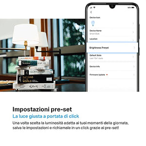 TP-Link Tapo L520E Lampadina Wi-Fi E27, Monitoraggio Energia, Funziona con Amazon Alexa e Google Home, Luce Diurna e Dimmerabile Dall'1% al 100%, 4000 K, 806 Lumen, 8W, Telecomando con APP, Bianco