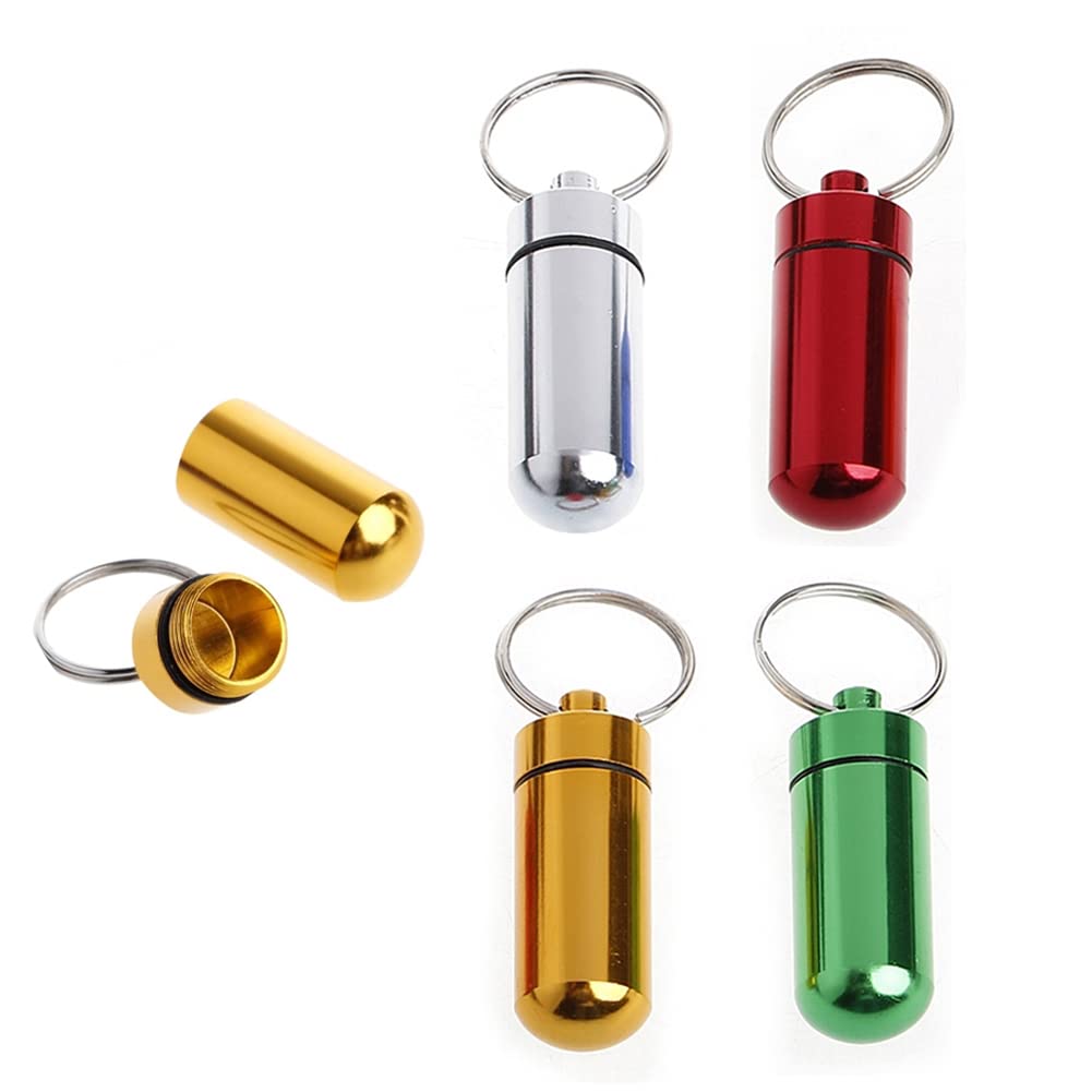 Set 3 Portapillole In Alluminio Impermeabili - Portachiavi Per Emergenze E Viaggi - Nero - Foto 7