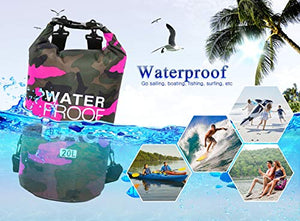 Idefair Borsa Impermeabile a Secco, Zaino da Spiaggia Galleggiante 20L, Rose