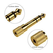 Carica l&#39;immagine nel visualizzatore di Gallery, TriLink Adattatore per Cuffie [Rame Placcato Oro] da Jack 6.35mm maschio a...