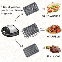 Carica l&#39;immagine nel visualizzatore di Gallery, Tostiera, AICOK 800W 3 in1 Waffles Piastra in Acciaio 240*230*95mm - Ilgrandebazar