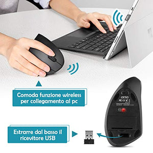 LOETAD ANKER Mouse Verticale Wireless Ergonomico Silenzioso modalità Standby...