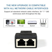 Carica l'immagine nel visualizzatore di Gallery, COVVY RJ45 Connettore Femmina Splitter Rete Adattatore 1Pcs, black - Ilgrandebazar