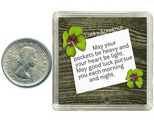 Oaktree Gifts - Portafortuna 6 pence in argento. Include scatola da regalo,... - Ilgrandebazar