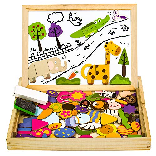 yoptote Puzzle Magnetico Legno Giocattolo di Giochi Montessori