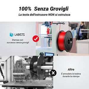 LABISTS Filamento PLA 1.75, Stampante 3D 1kg (250g x 4) Bobine con 4...