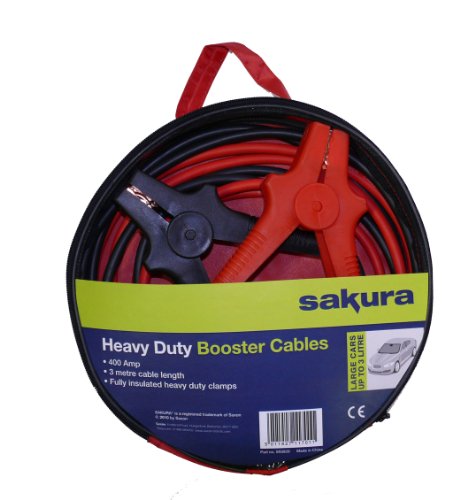 Sakura SS3625 Cavi Batteria Isolati, 400 A, Lunghezza 3 m