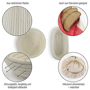 Amazy Cestino da lievitazione, incluso libretto con ricette e Ovale | 35cm - Ilgrandebazar