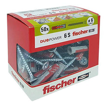 Carica l&#39;immagine nel visualizzatore di Gallery, Fischer 50 Tasselli Duopower con Vite, 6 x 30 mm, per Muro pieno, 6 x 30 mm - Ilgrandebazar