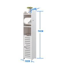 Carica l&#39;immagine nel visualizzatore di Gallery, AOJEZOR Porta carta igienica, Colonnina con portarotolo, Piantana portarotolo e portascopino 2 in 1, Mobile Bagno, Bianco Realizzato (Bianco), PVC